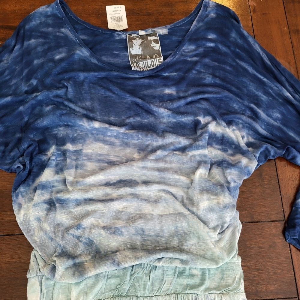 YF&B NWT Blue Tiger Stripe ombre tie dye romper - Picture 2 of 14